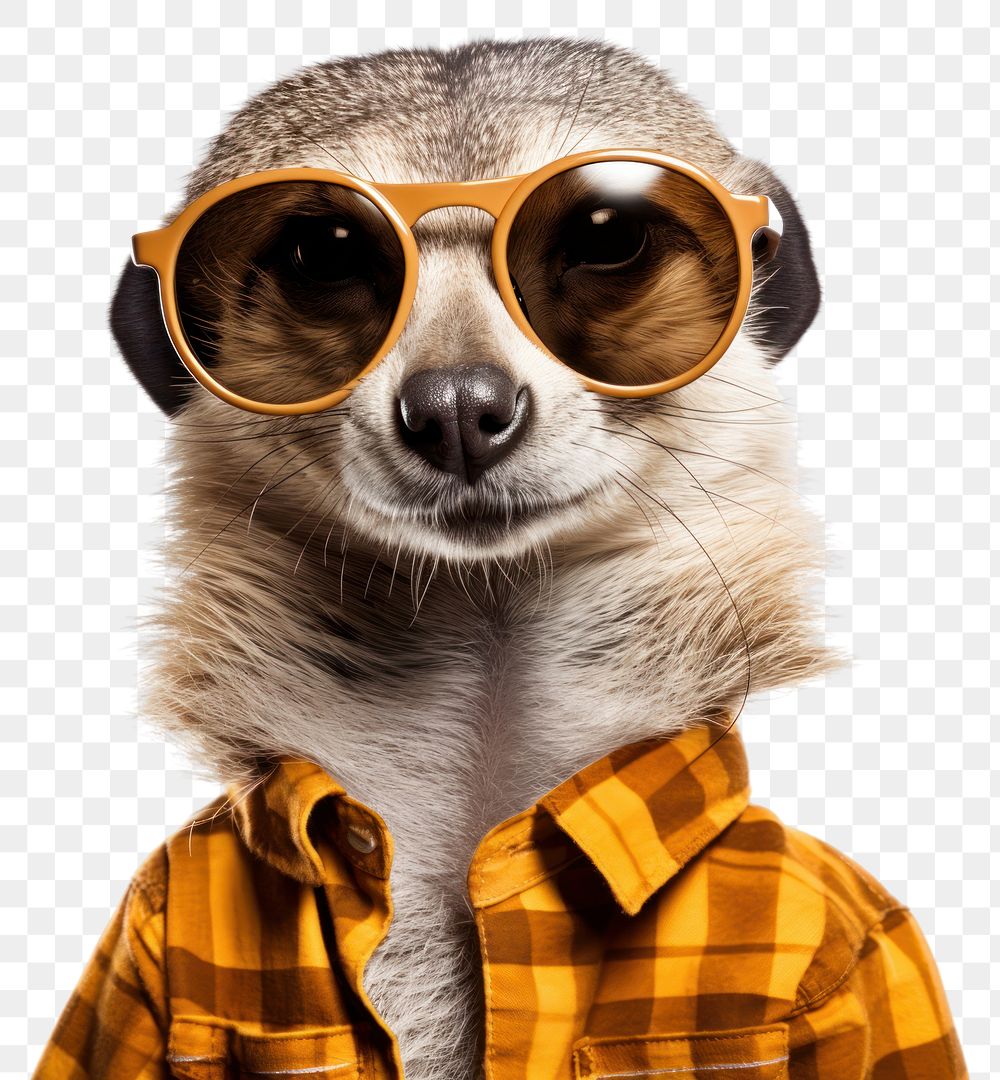 PNG Sunglasses animal portrait meerkat. 