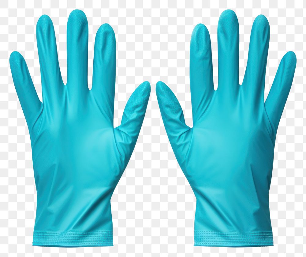 PNG Glove white background protection turquoise. 