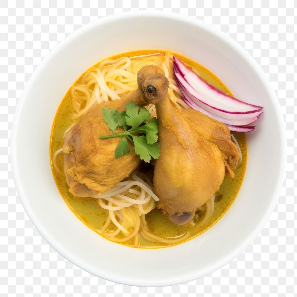 PNG Soup noodle curry plate. AI generated Image by rawpixel.