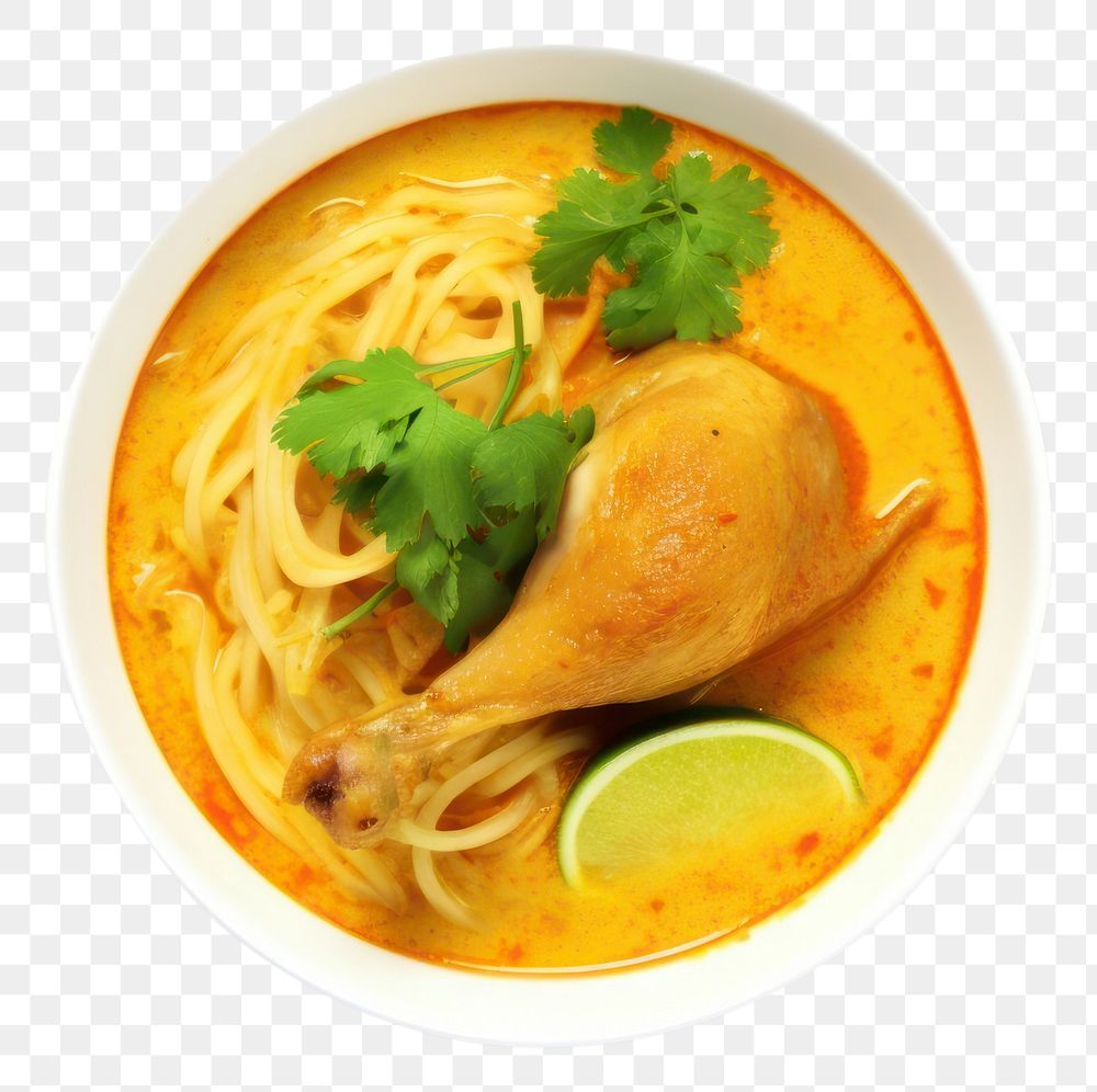 PNG Soup noodle curry plate. AI generated Image by rawpixel.