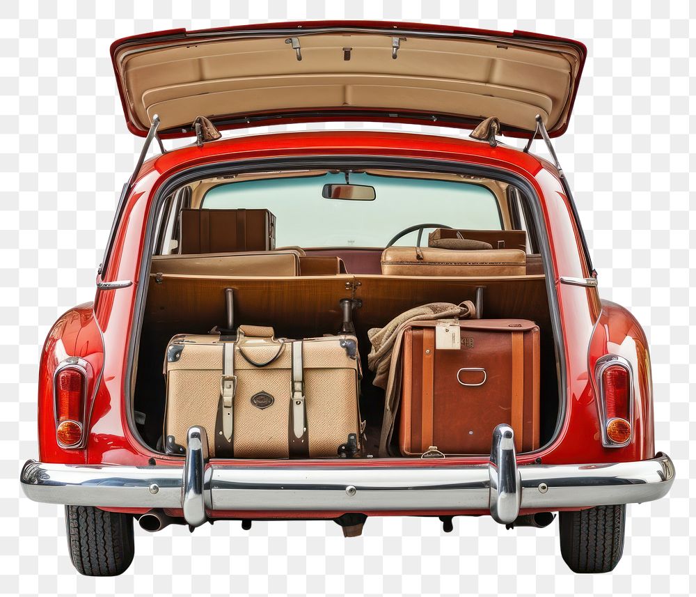 PNG Car suitcase vehicle luggage. AI generated Image by rawpixel.