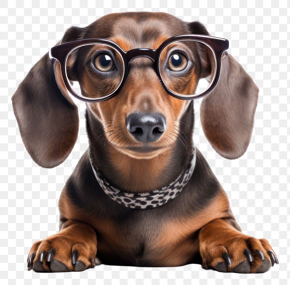 PNG Glasses dachshund animal mammal. 