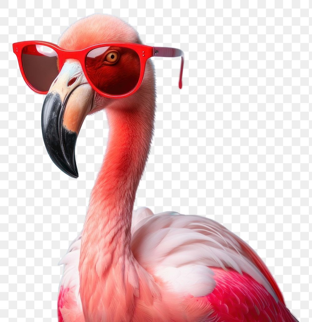 PNG Flamingo sunglasses animal bird transparent background
