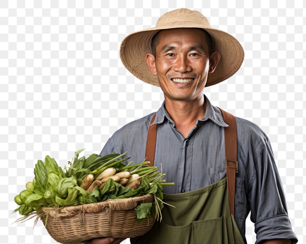 PNG Gardening vegetable holding farmer. AI generated Image by rawpixel.