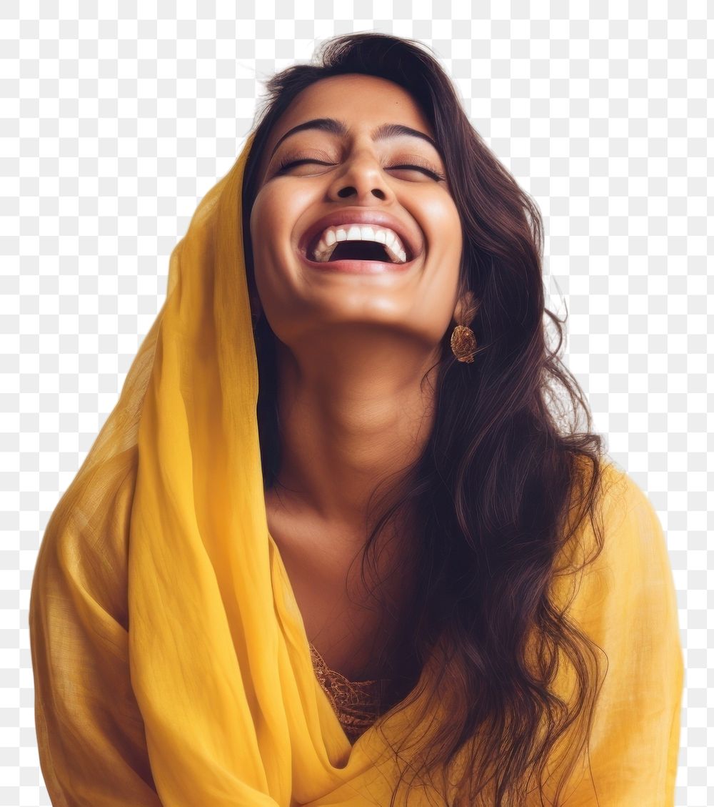 PNG Laughing smiling women scarf. AI generated Image by rawpixel.