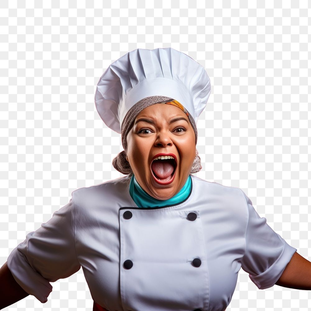 PNG Shouting chef head happiness. AI generated Image by rawpixel.