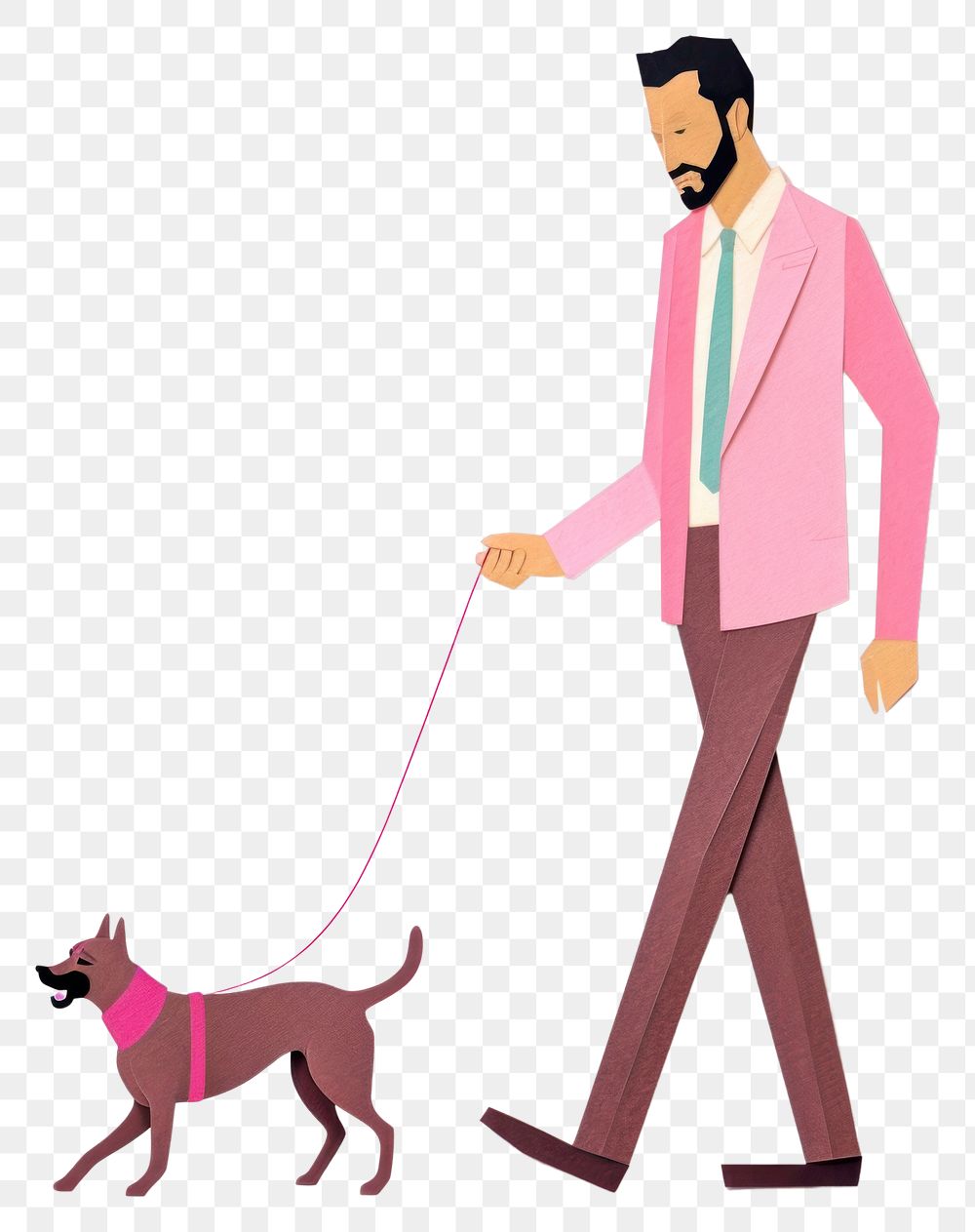 PNG Leash dog walking mammal. AI generated Image by rawpixel.