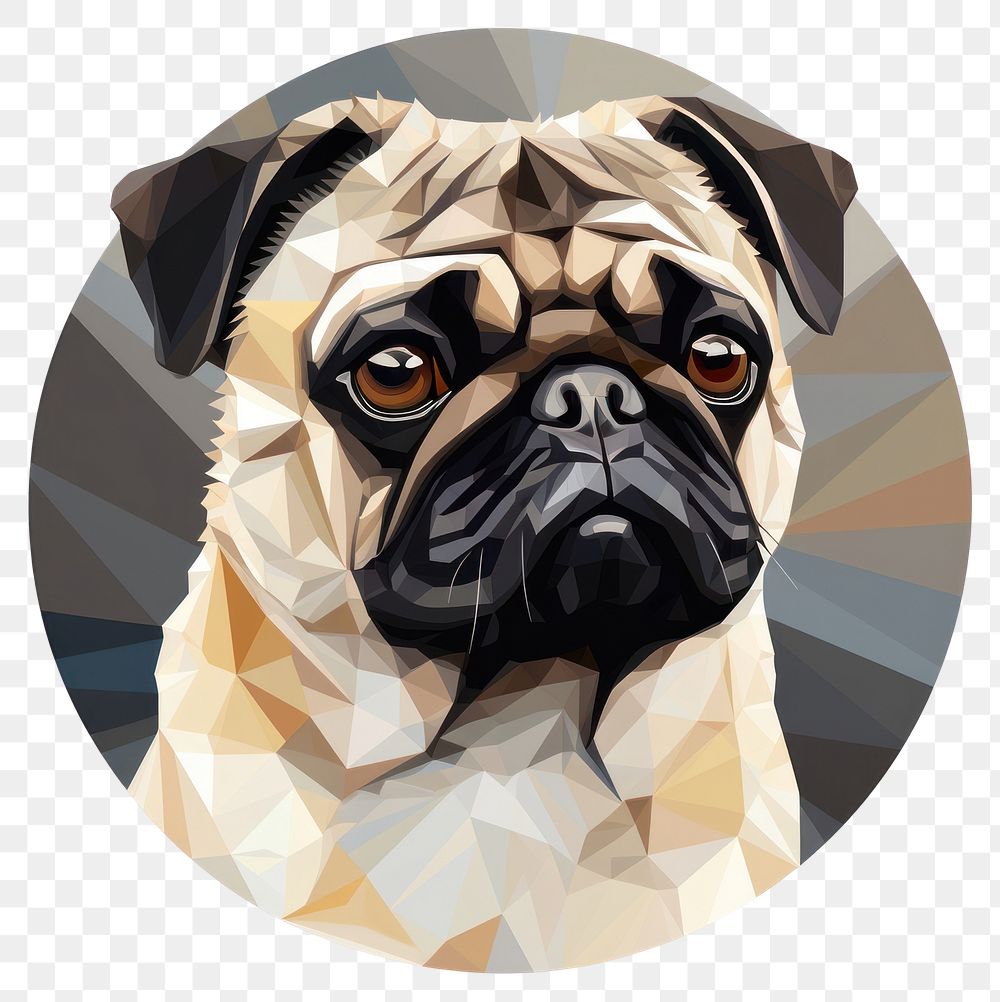 PNG Pug animal mammal face. 