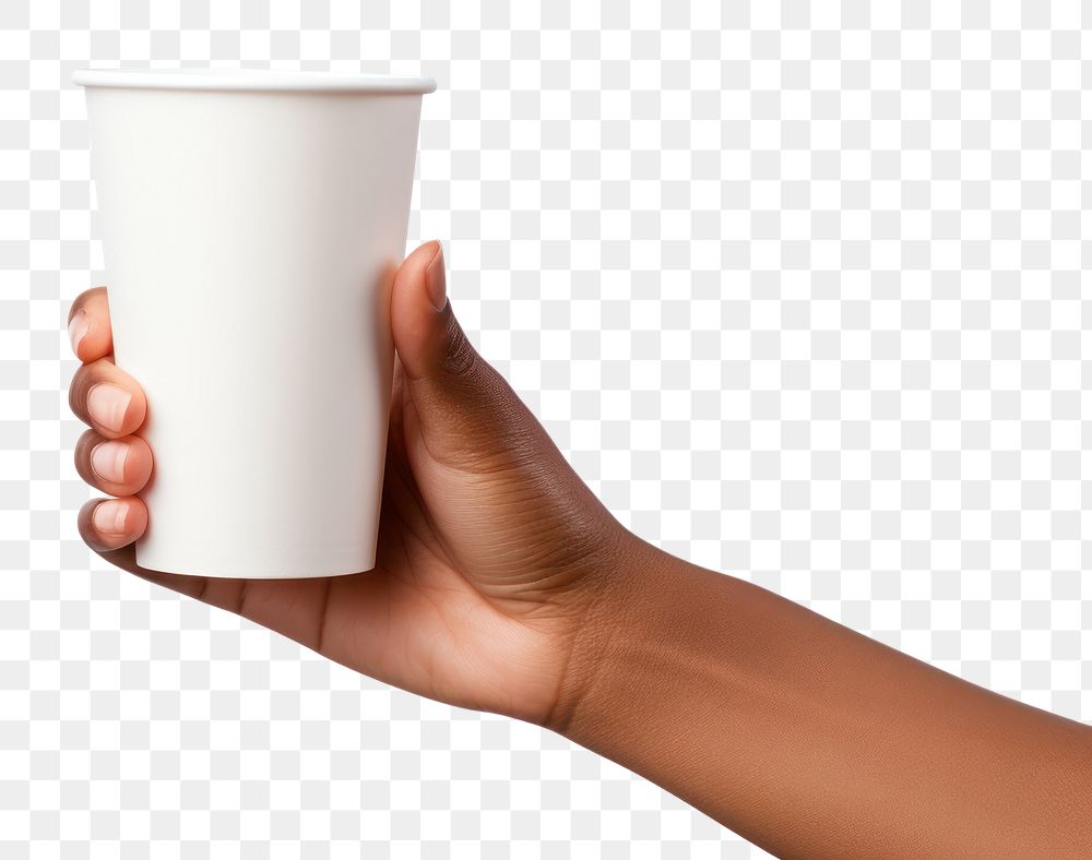 PNG Hand holdind cup coffee finger drink. AI generated Image by rawpixel.
