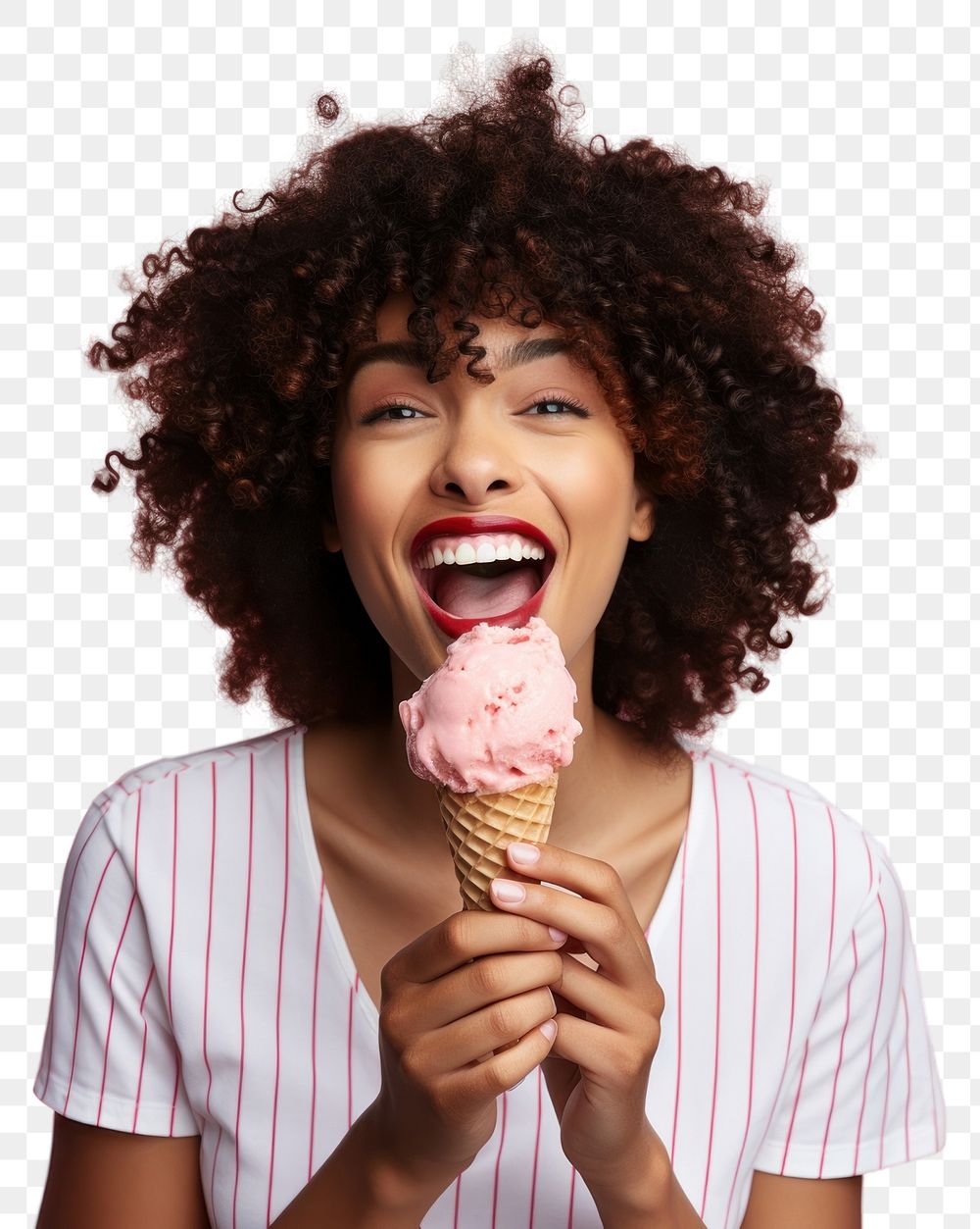 PNG  Dessert eating smile adult. AI generated Image by rawpixel.