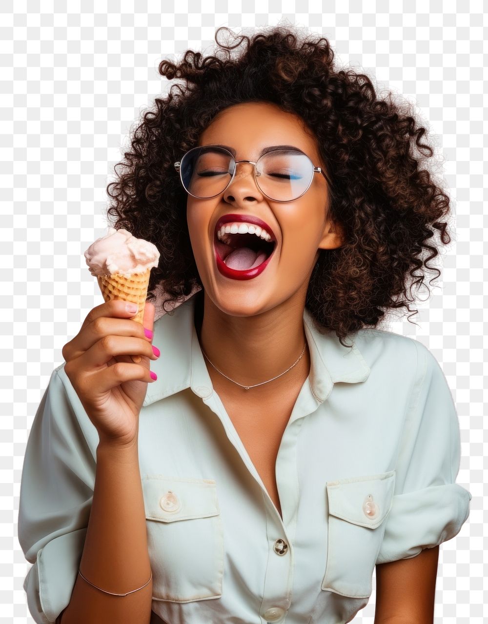 PNG  Laughing glasses dessert adult. AI generated Image by rawpixel.