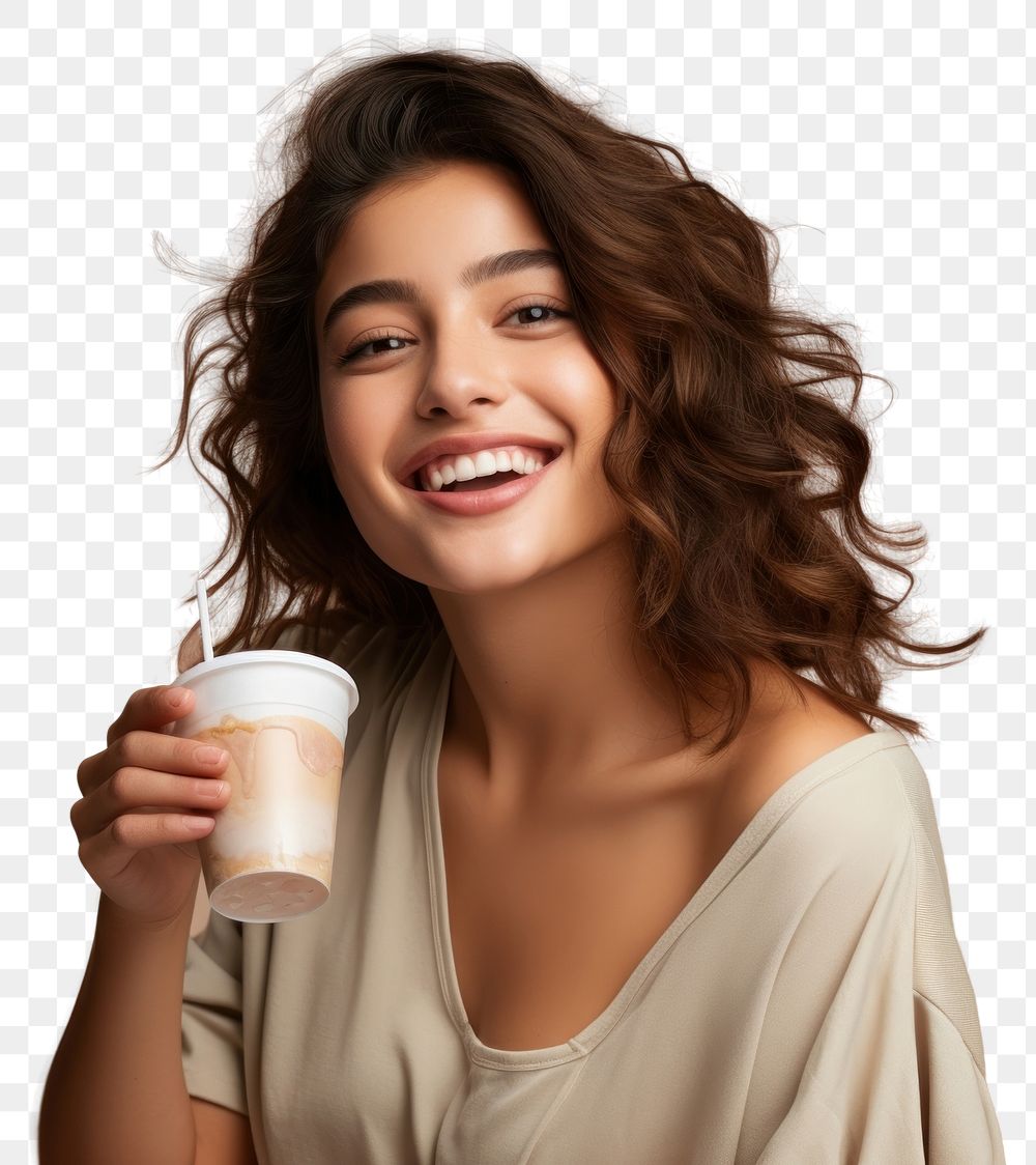 PNG  Laughing women smile cup. AI generated Image by rawpixel.