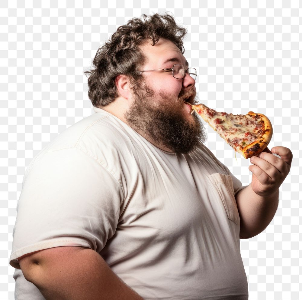 PNG Eating biting pizza food. 