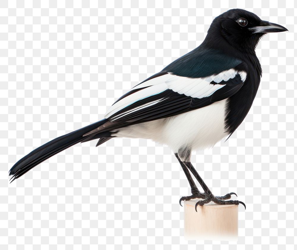 PNG Magpie bird black animal magpie white. AI generated Image by rawpixel.