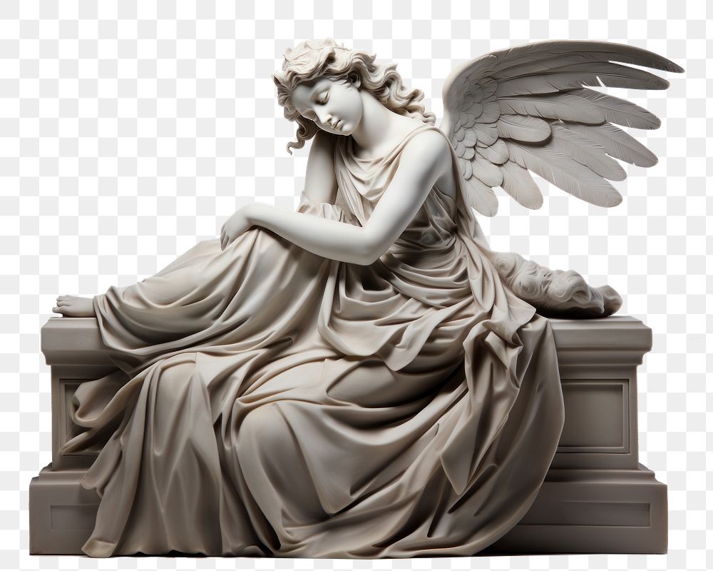 PNG Angel sculpture statue art. AI generated Image by rawpixel.