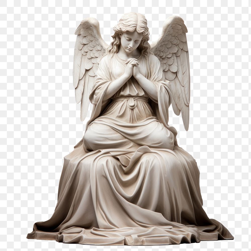 PNG Angel statue white art
