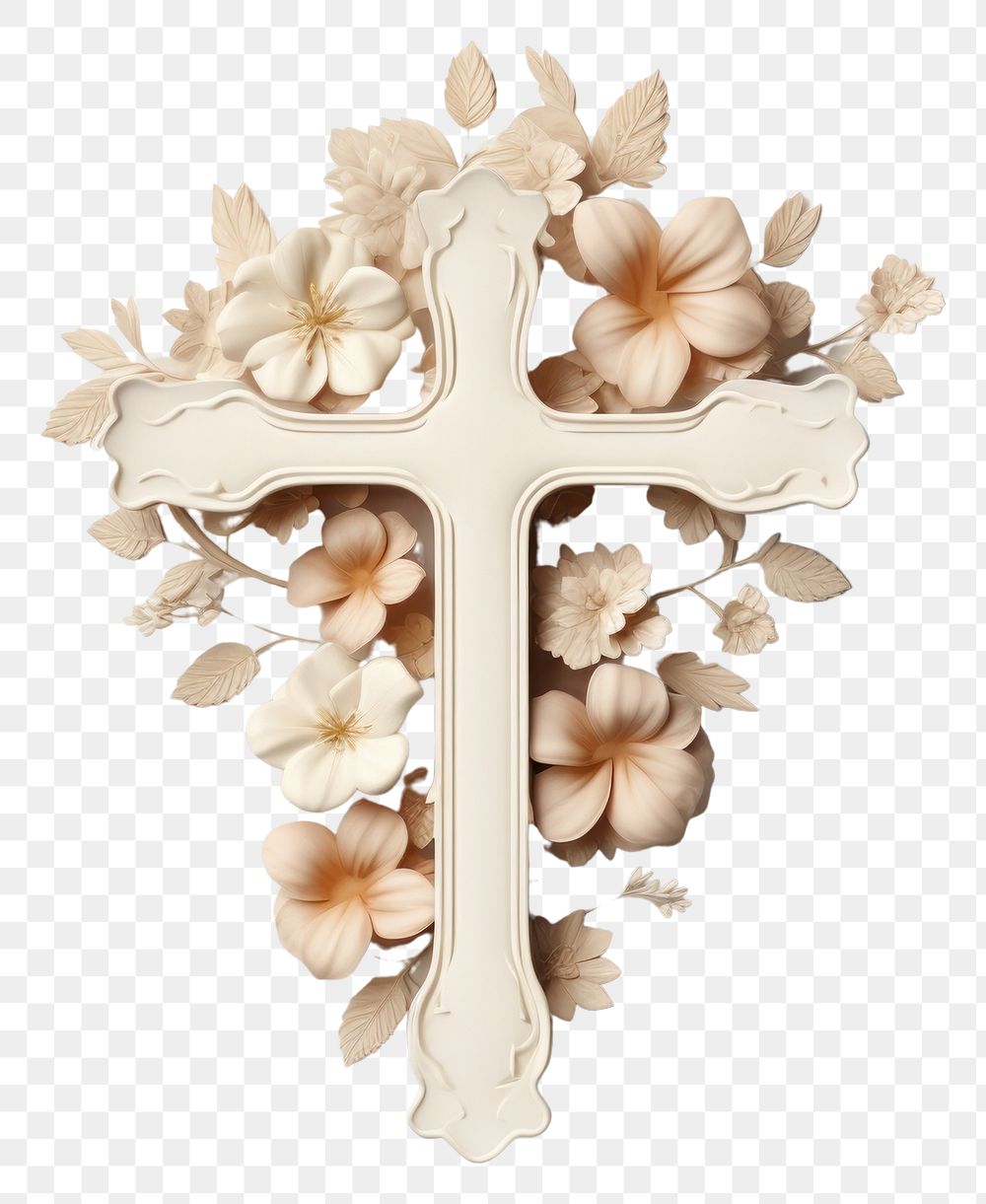 PNG Christian cross crucifix symbol white background. AI generated Image by rawpixel.