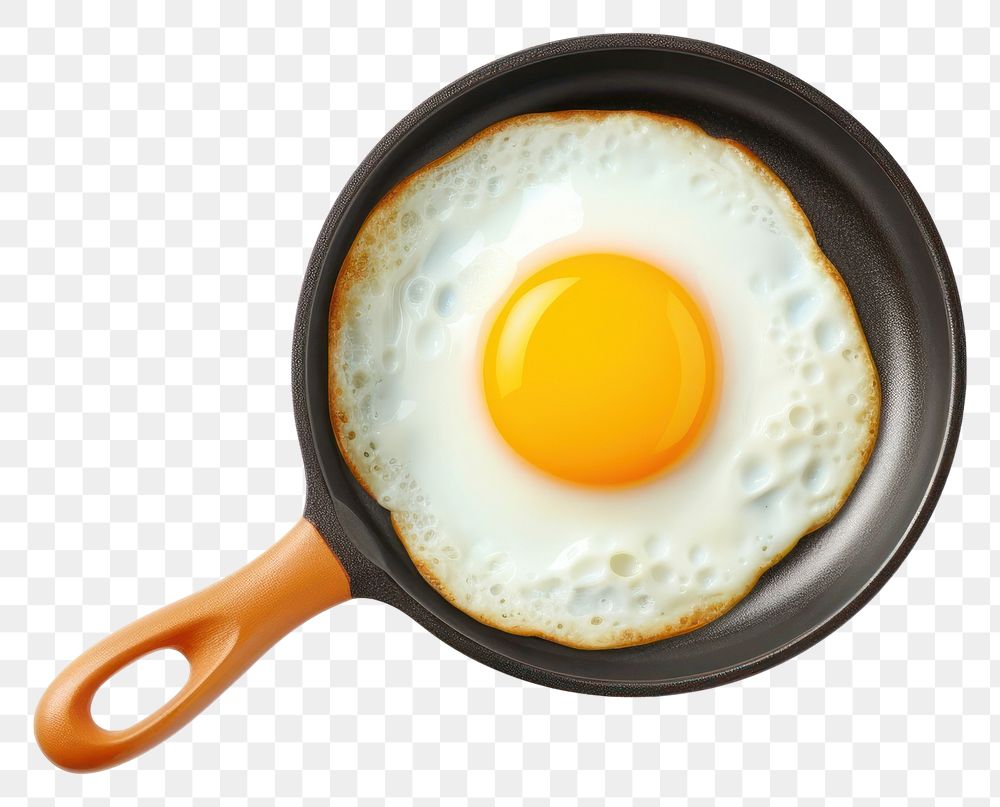 PNG Egg fried food white background. AI generated Image by rawpixel.