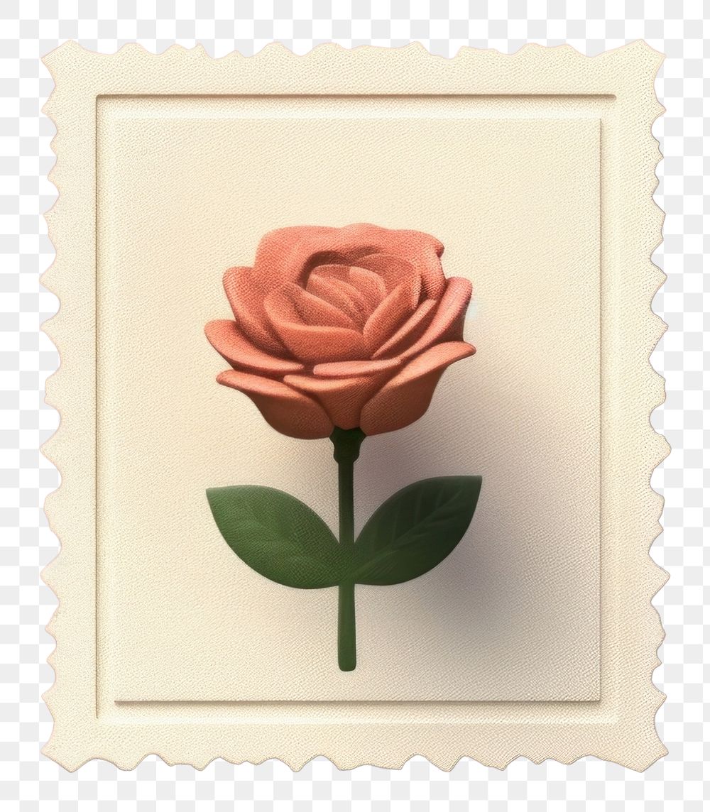 PNG Postage stamp icon flower plant rose. AI generated Image by rawpixel.