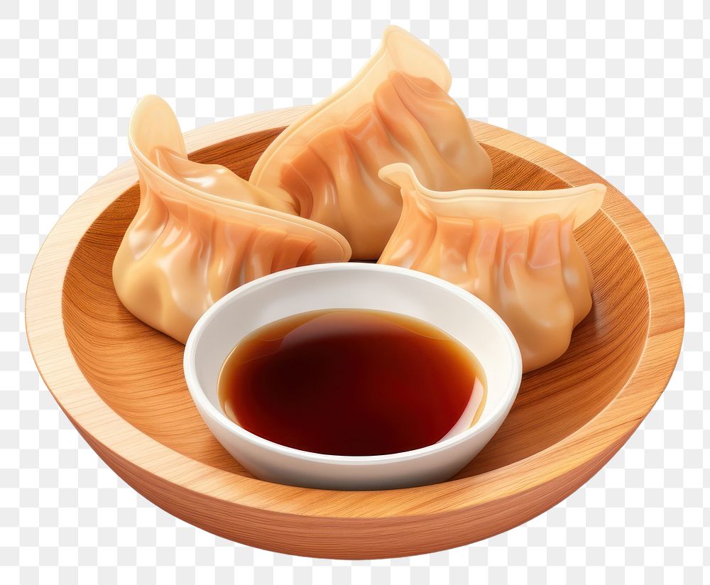 PNG Dumpling food bowl white background. AI generated Image by rawpixel.