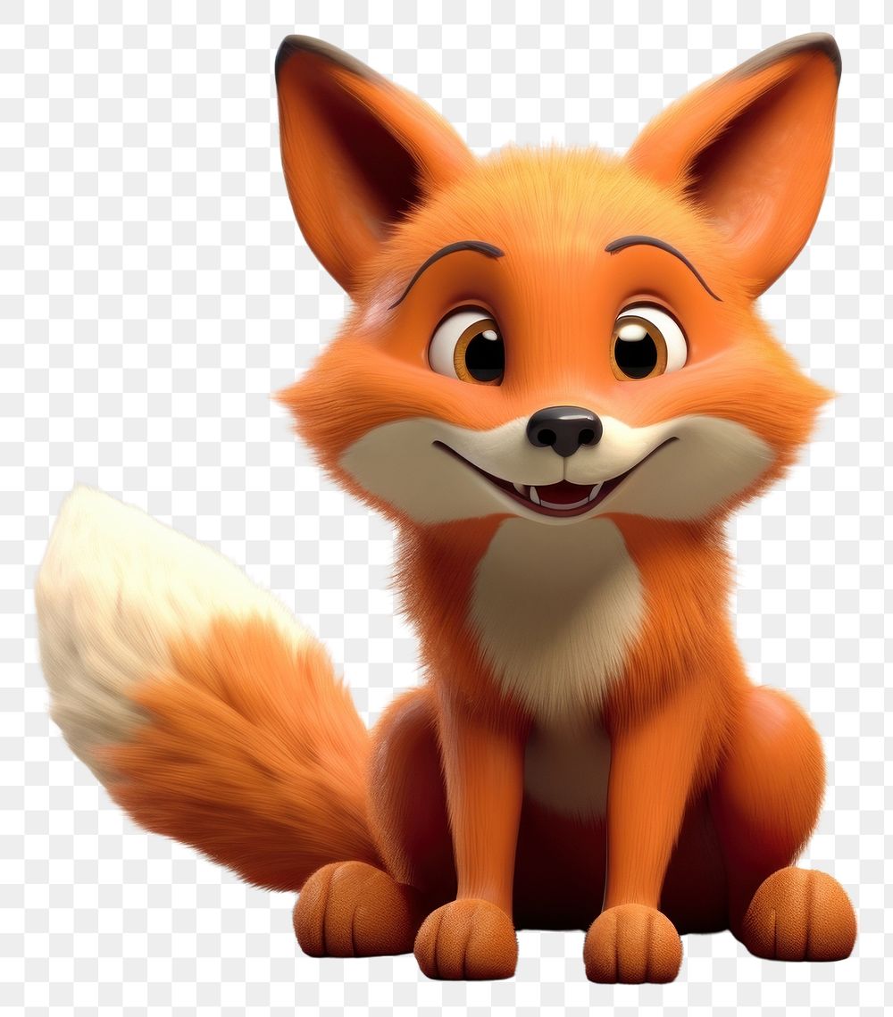PNG Red fox cartoon mammal animal. AI generated Image by rawpixel.