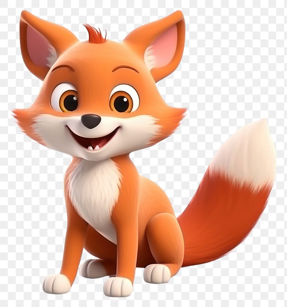 PNG Red fox cartoon animal white. AI generated Image by rawpixel.