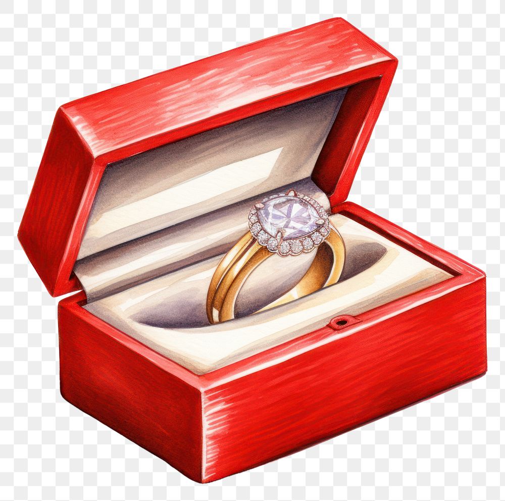 PNG Gold wedding rings jewelry diamond box. AI generated Image by rawpixel.