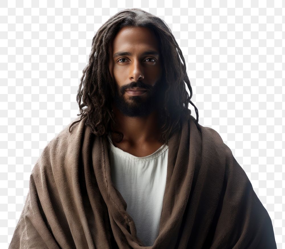 PNG Jesus Christ portrait beard adult. AI generated Image by rawpixel.