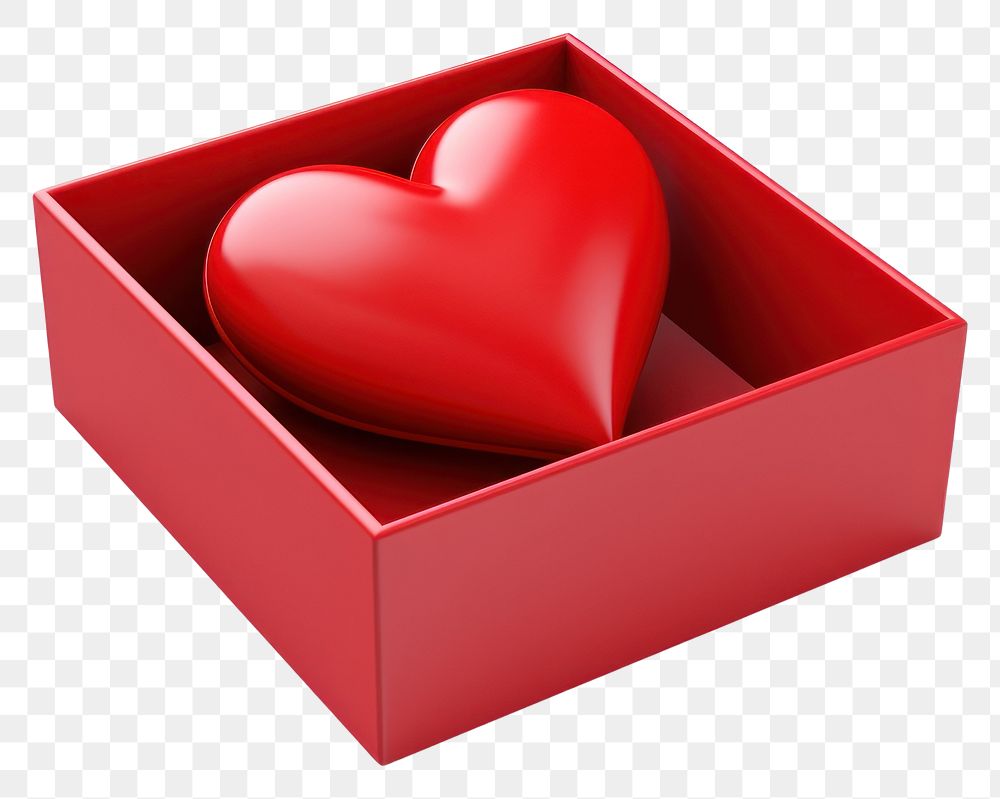 PNG Box heart white background symbol. AI generated Image by rawpixel.