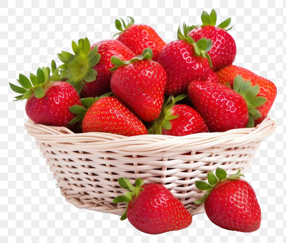 PNG Strawberry basket fruit plant. AI generated Image by rawpixel.