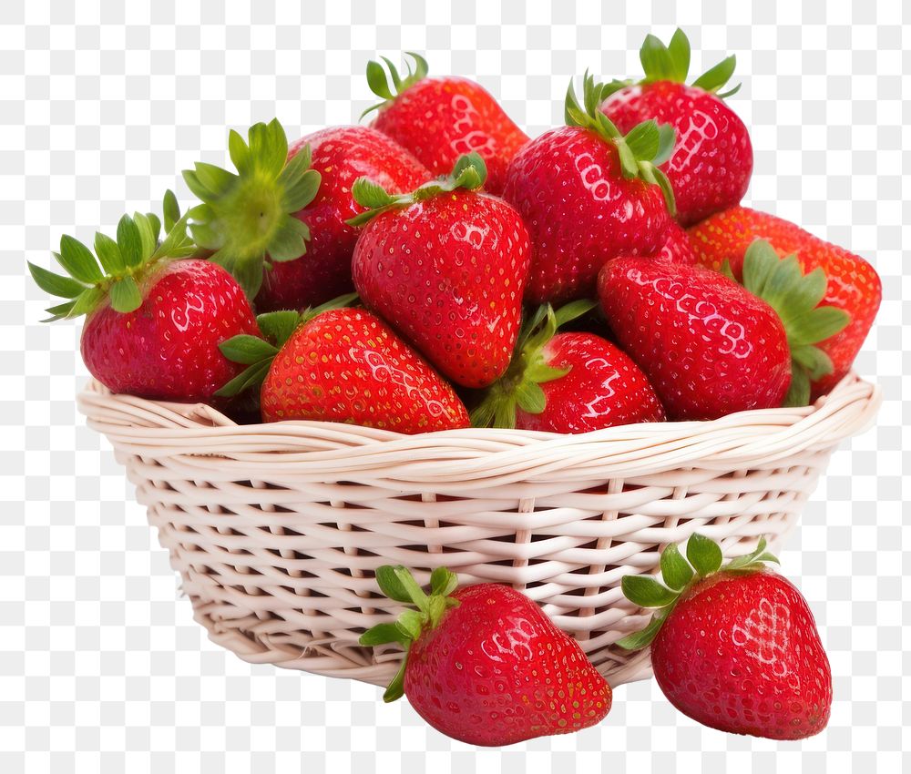 PNG Strawberry basket fruit plant. 