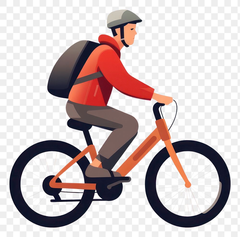 PNG Man riding electric bike bicycle vehicle cycling. AI generated Image by rawpixel.