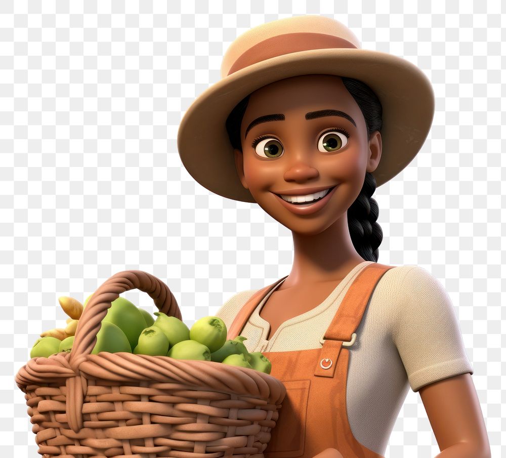 PNG Cartoon basket vegetable smiling. AI generated Image by rawpixel.