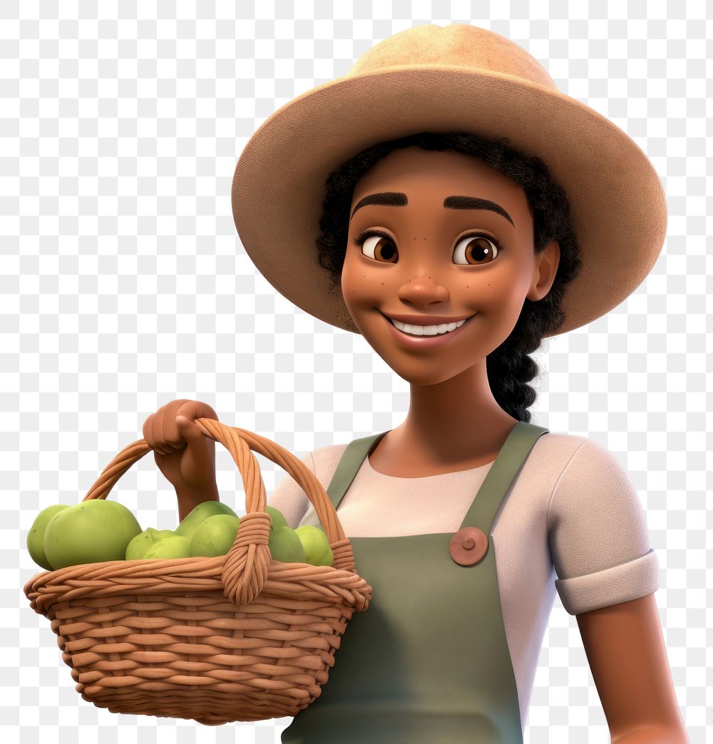 PNG Cartoon basket vegetable smiling. AI generated Image by rawpixel.