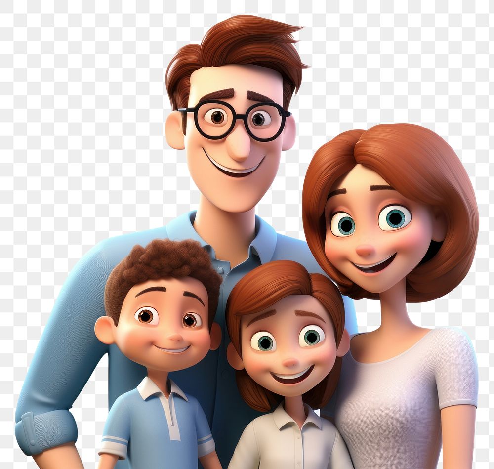 PNG Smiling cartoon family adult. AI generated Image by rawpixel.