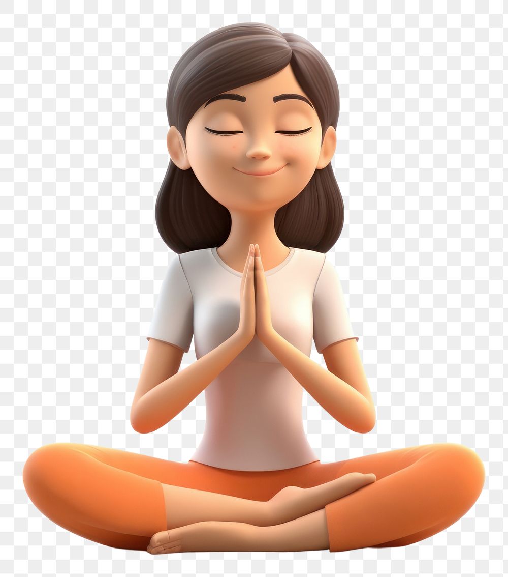 PNG Yoga smiling cartoon adult. AI generated Image by rawpixel.