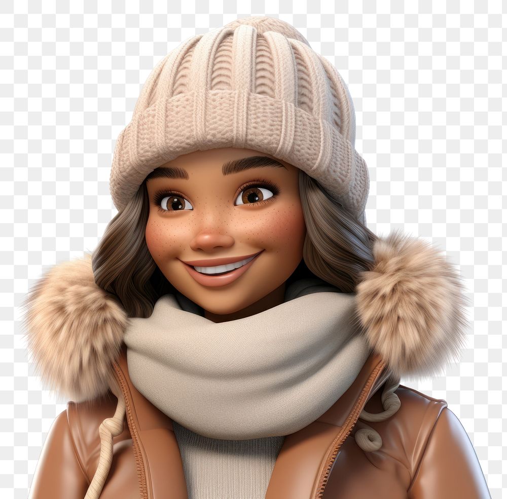 PNG Smiling cartoon winter doll. AI generated Image by rawpixel.
