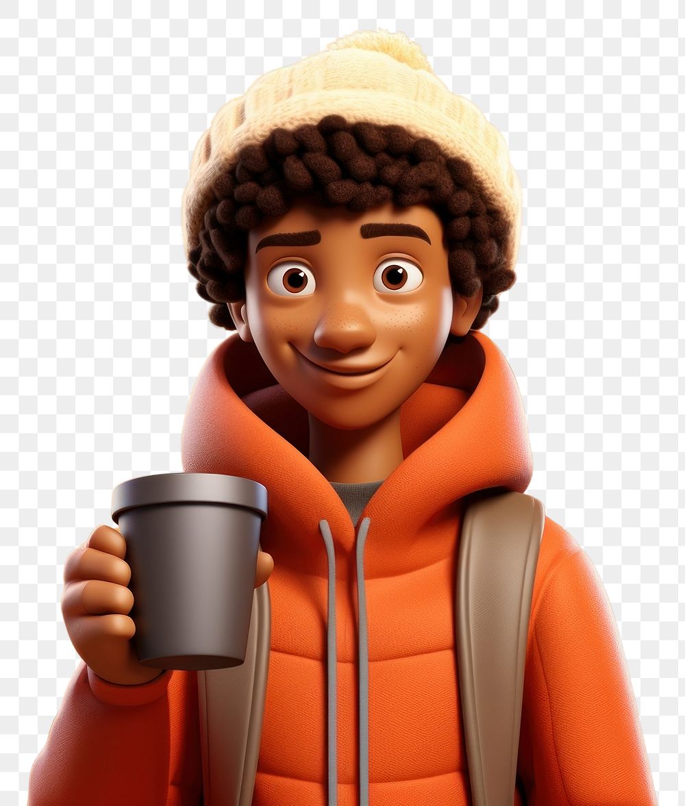 PNG Cartoon portrait winter cup. AI generated Image by rawpixel.