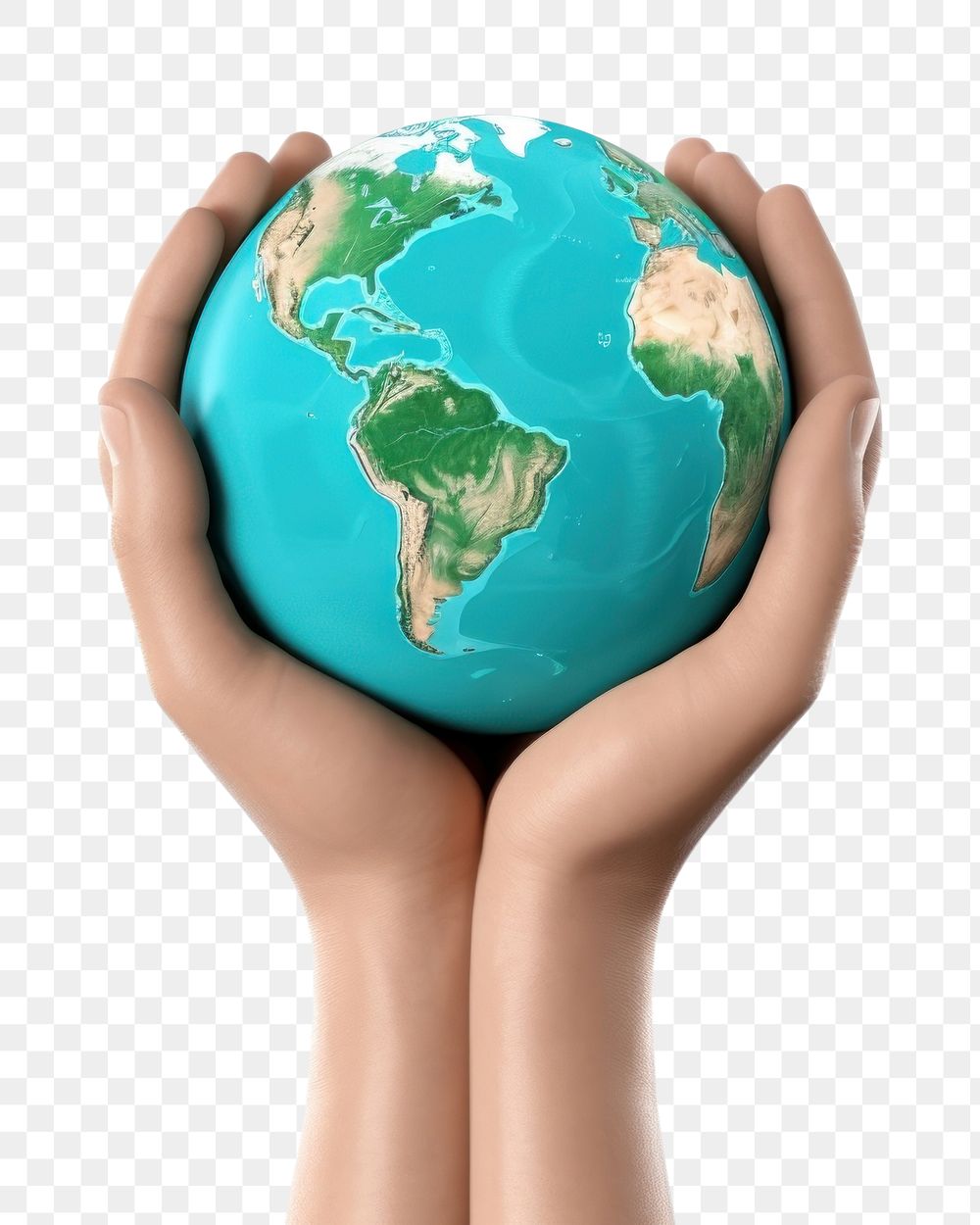 PNG Holding planet earth space. 