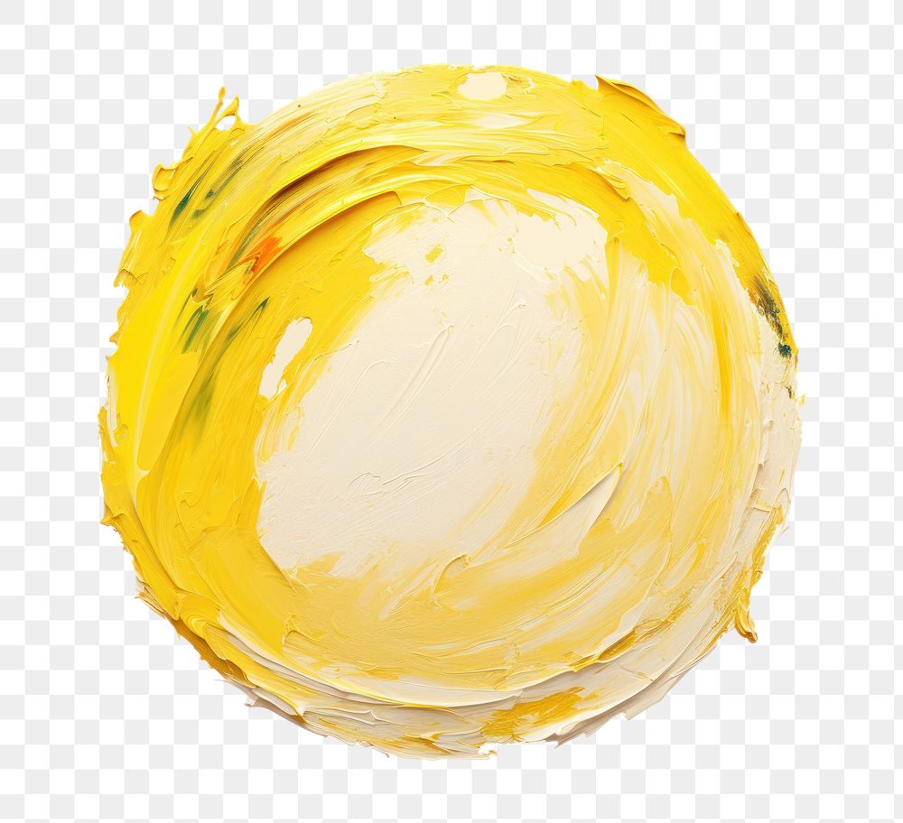 PNG Circle yellow paint white background. AI generated Image by rawpixel.