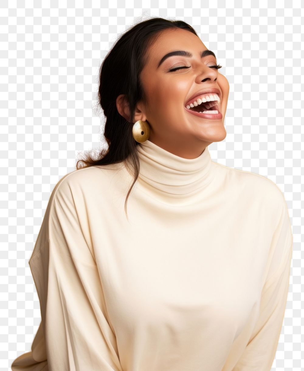 PNG Laughing yellow adult woman. AI generated Image by rawpixel.