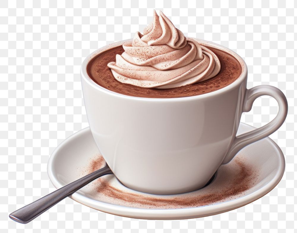 PNG Chocolate cup dessert coffee, digital paint illustration. AI generated image