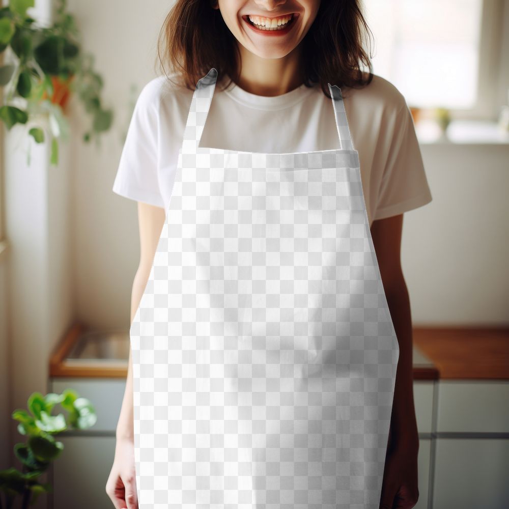 Kitchen apron png, transparent mockup