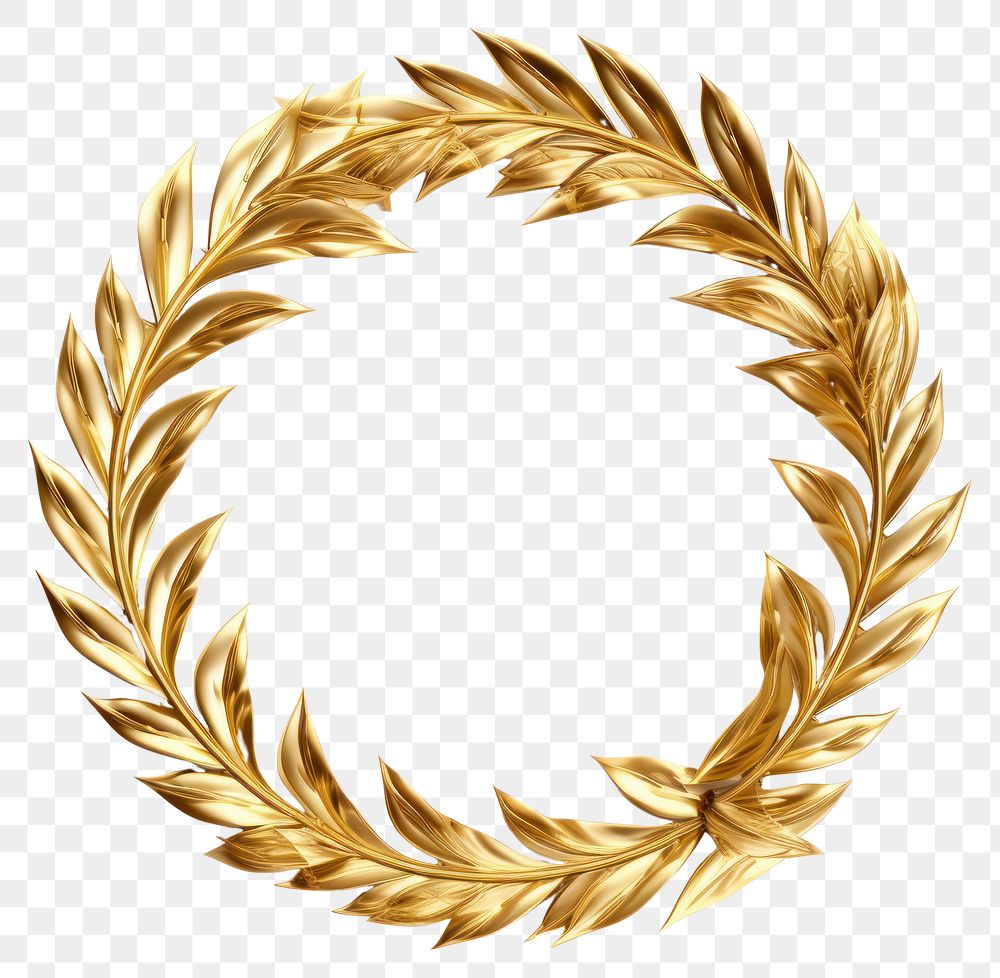 PNG Gold circle wreath shape. AI generated Image by rawpixel.