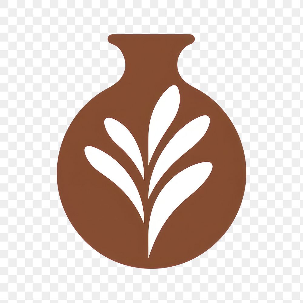 PNG Pottery vase logo container. AI generated Image by rawpixel.