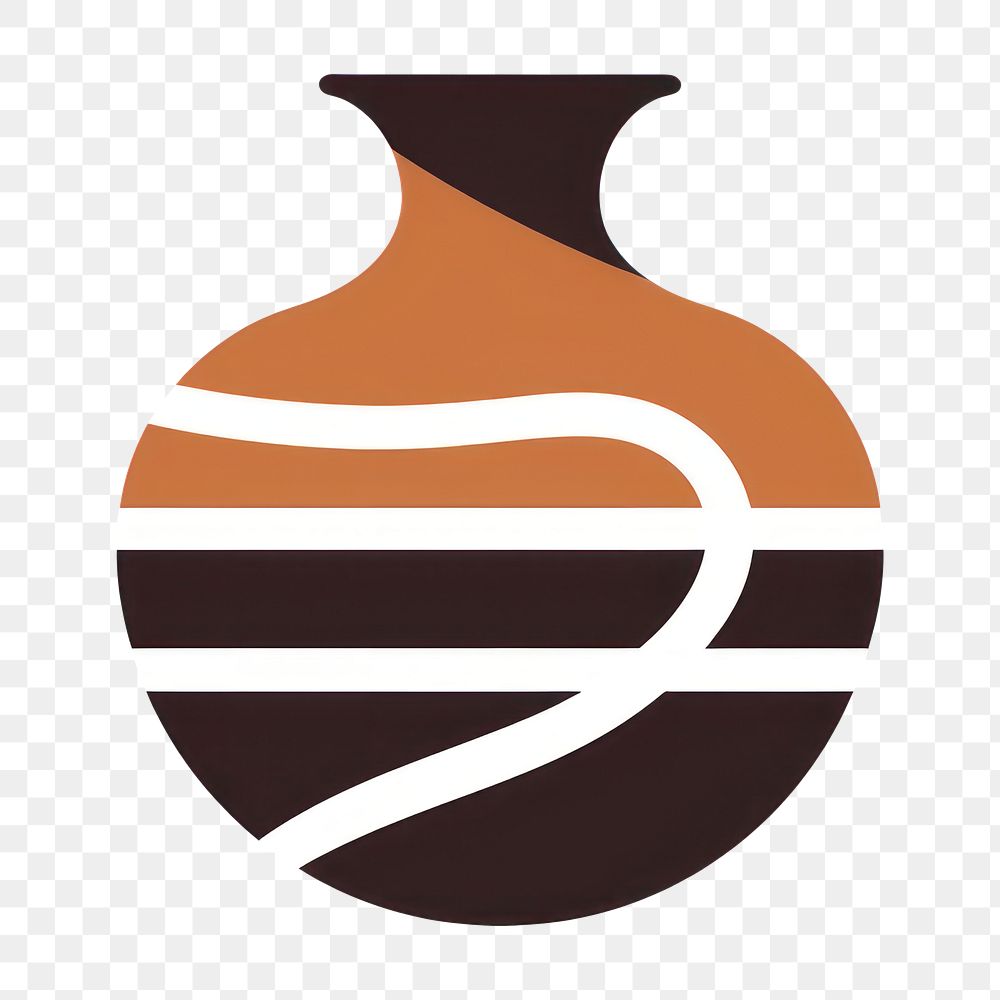 PNG Pottery vase logo earthenware. 