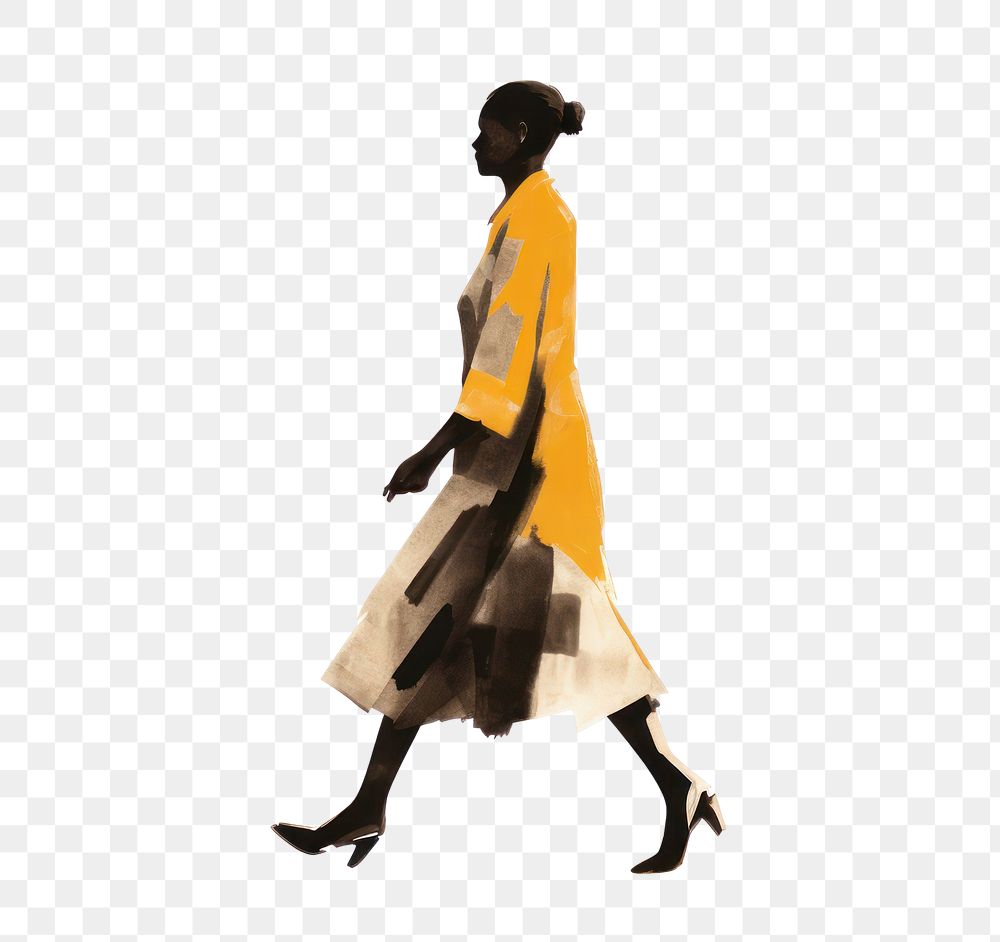 PNG Walking silhouette side view. 