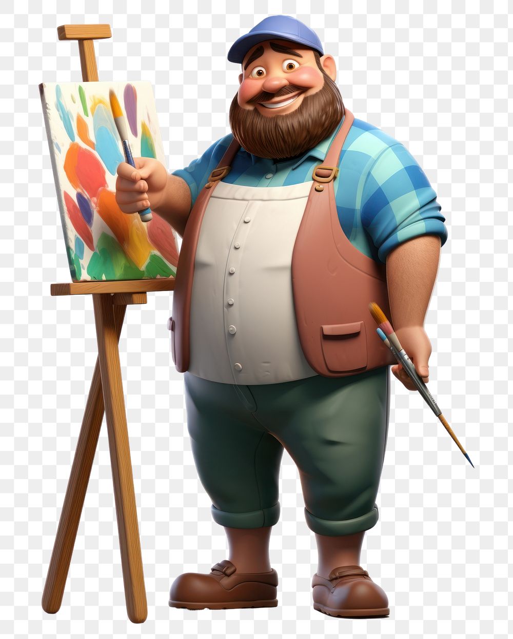 PNG Portrait painter cartoon adult. AI generated Image by rawpixel.