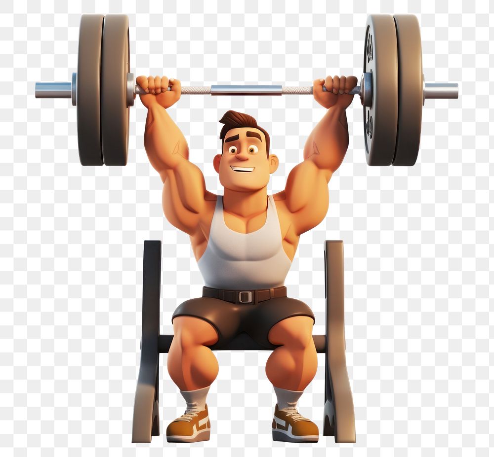 PNG Strength exercise barbell cartoon. AI generated Image by rawpixel.