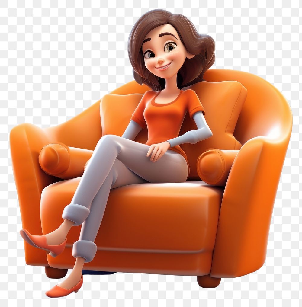 PNG Furniture armchair cartoon sofa. AI generated Image by rawpixel.